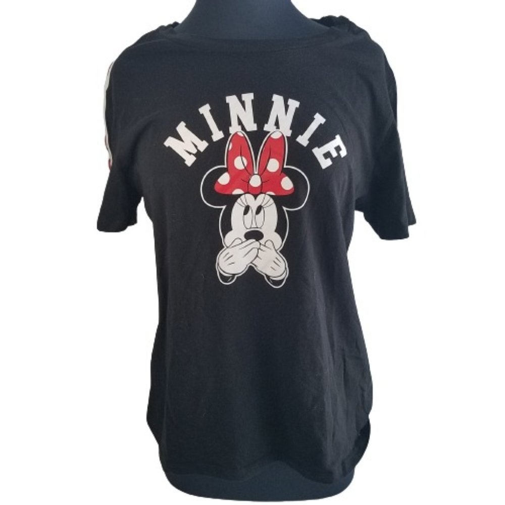 Disney Minni Mouse tshirt XL black w/rose trim on sleeves